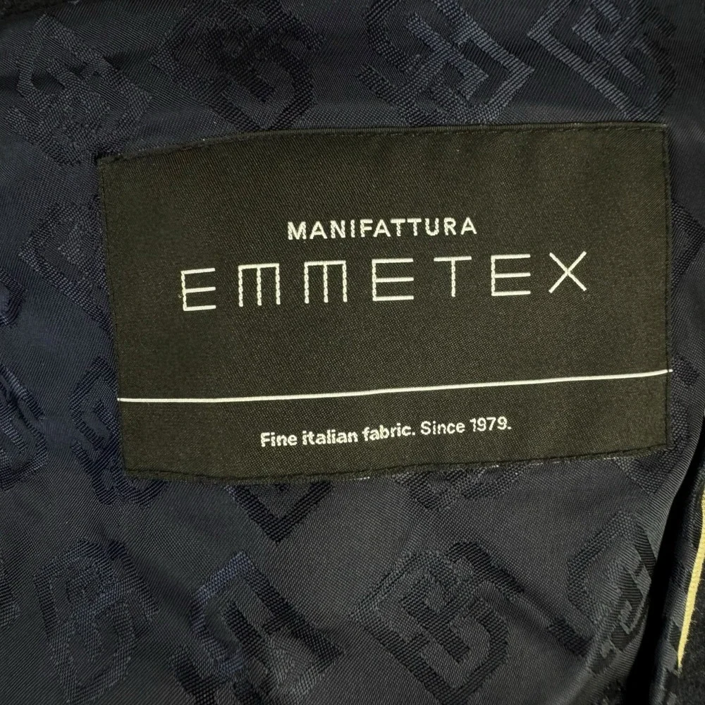 BANANA REPUBLIC Trento Plaid Topcoat Trench Coat Men's Medium Navy Wool Emmetex